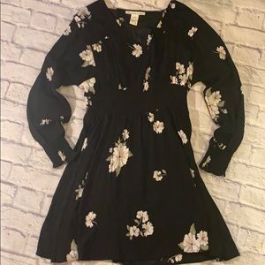 American rag black midi floral dress